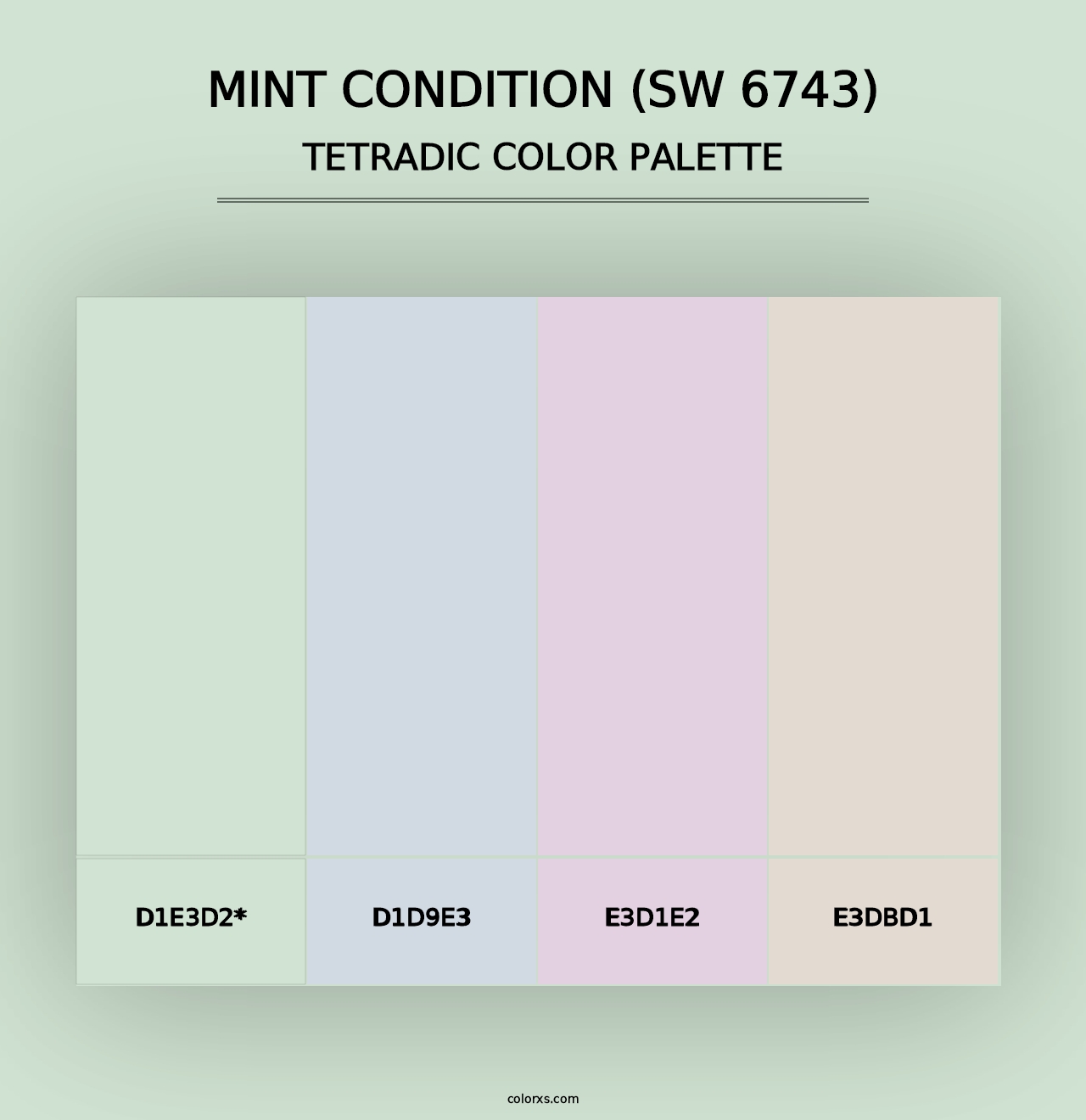 Mint Condition (SW 6743) - Tetradic Color Palette