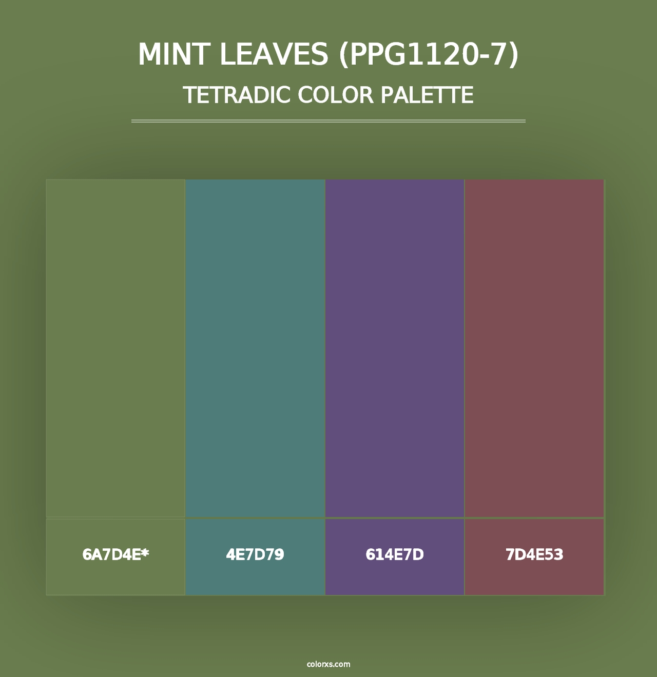 Mint Leaves (PPG1120-7) - Tetradic Color Palette