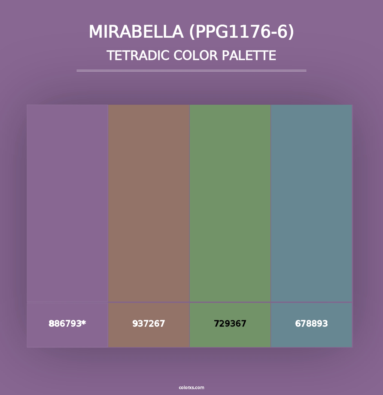 Mirabella (PPG1176-6) - Tetradic Color Palette