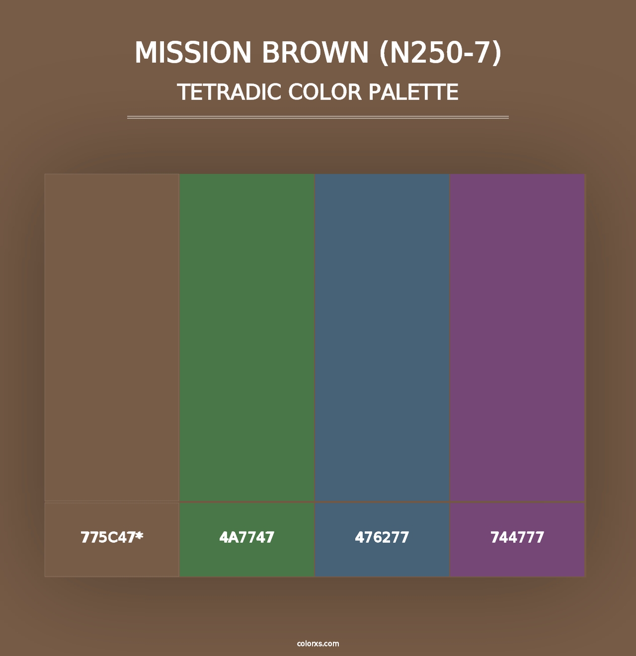 Mission Brown (N250-7) - Tetradic Color Palette