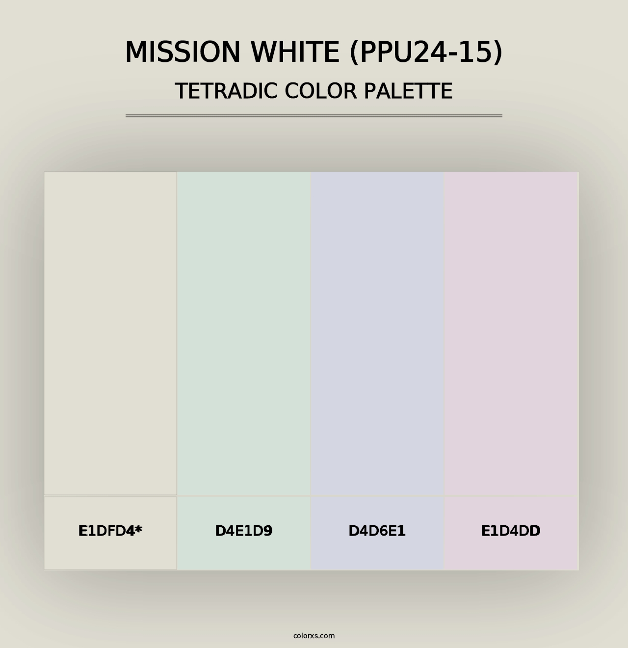 Mission White (PPU24-15) - Tetradic Color Palette