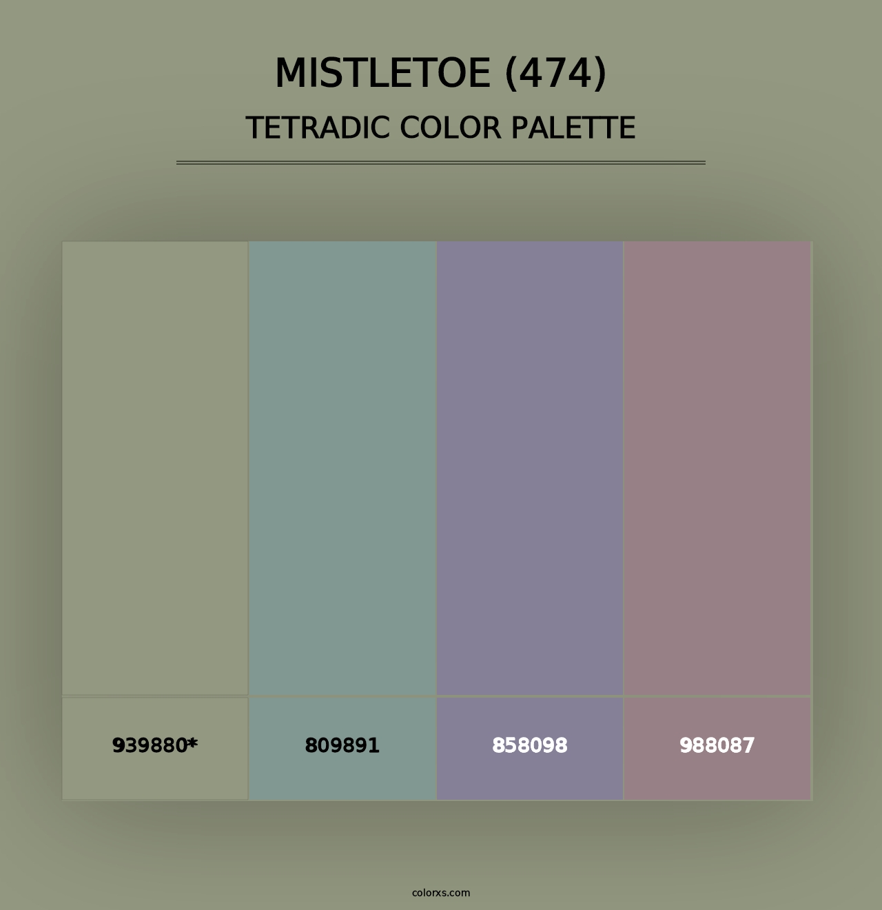 Mistletoe (474) - Tetradic Color Palette