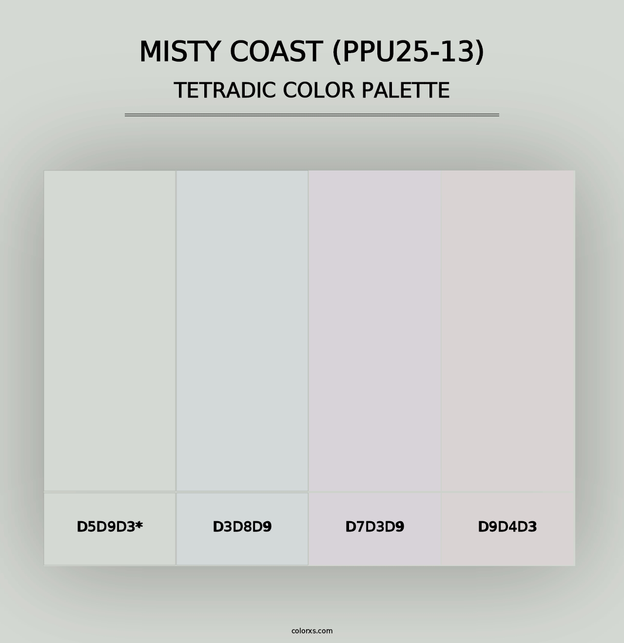 Misty Coast (PPU25-13) - Tetradic Color Palette