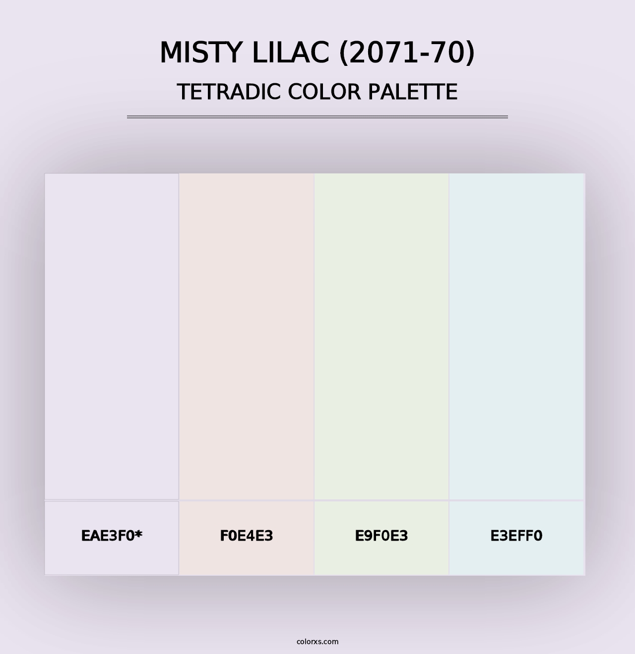 Misty Lilac (2071-70) - Tetradic Color Palette