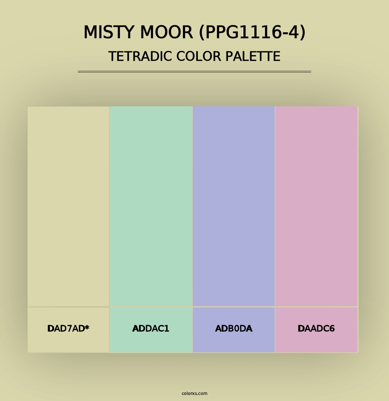 Misty Moor (PPG1116-4) - Tetradic Color Palette