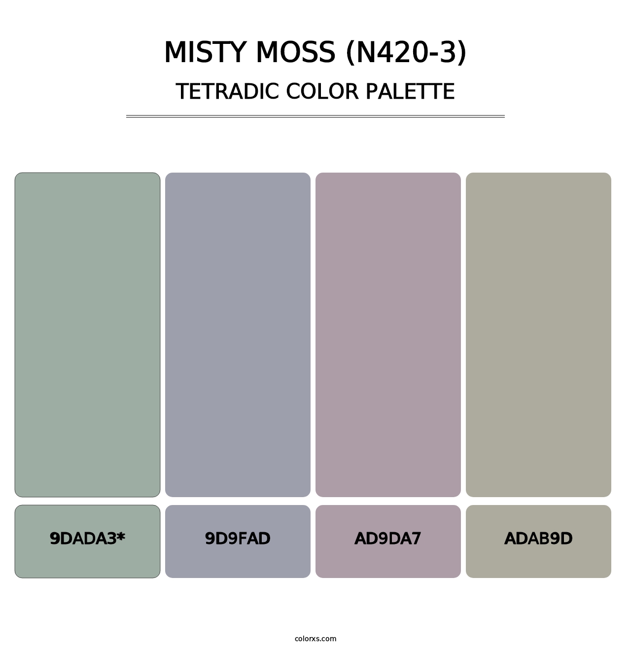 Misty Moss (N420-3) - Tetradic Color Palette