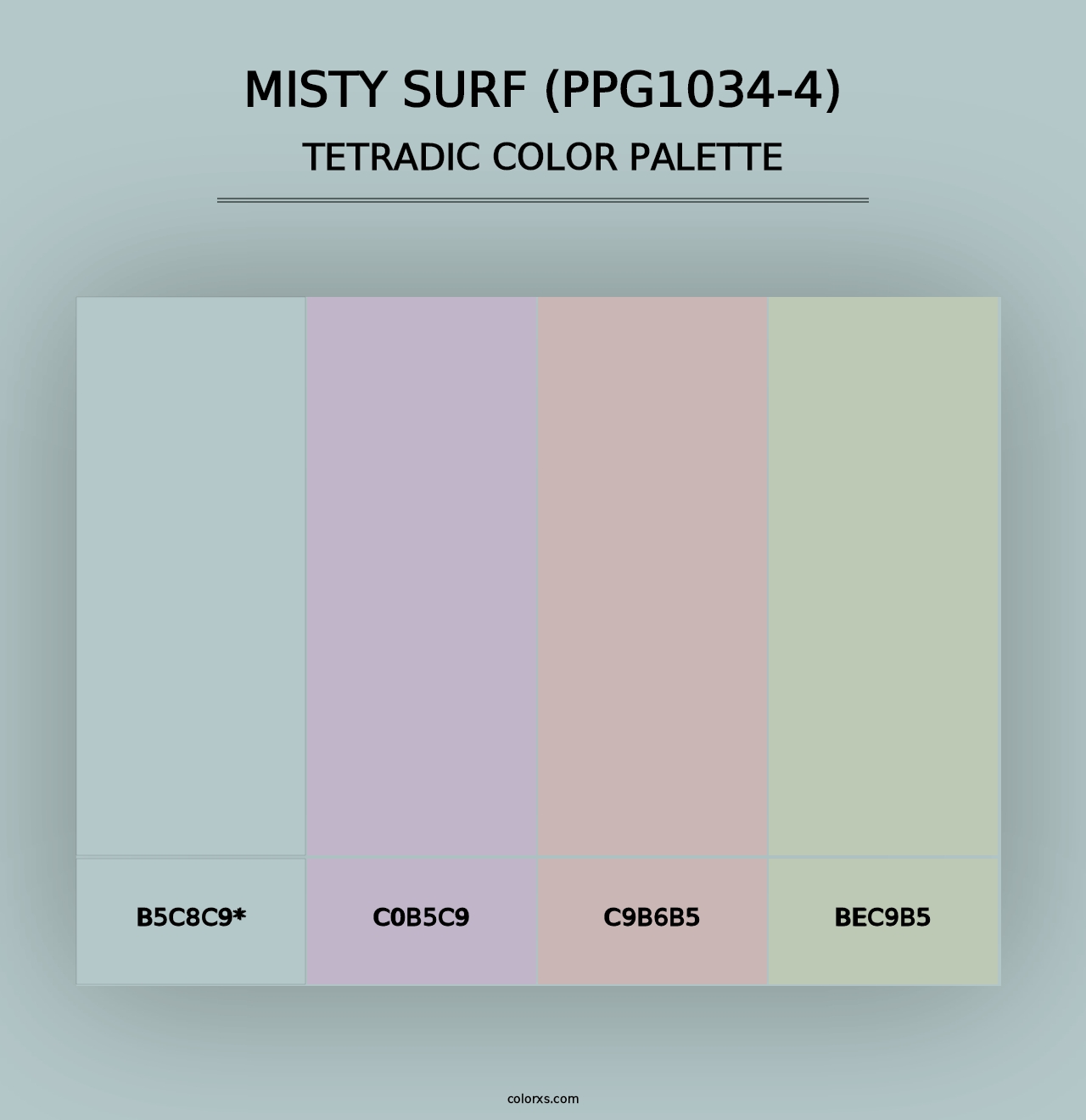 Misty Surf (PPG1034-4) - Tetradic Color Palette