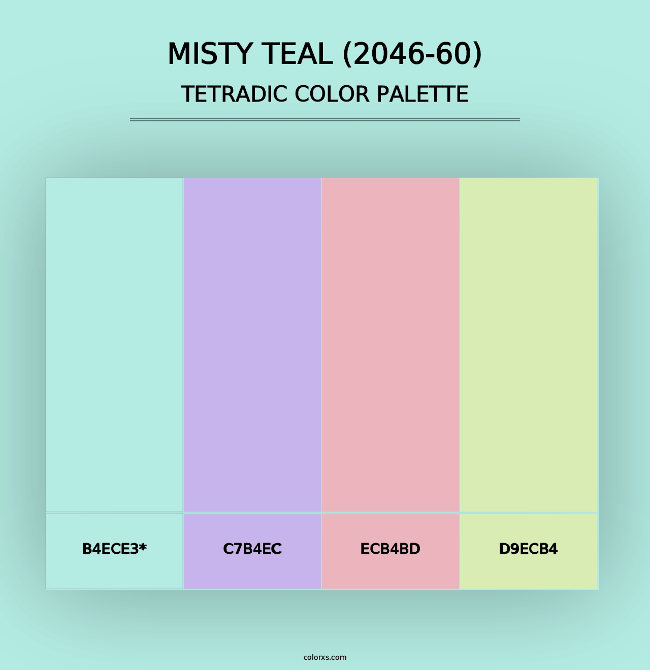 Misty Teal (2046-60) - Tetradic Color Palette