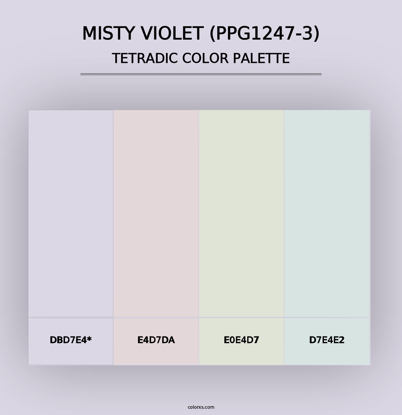 Misty Violet (PPG1247-3) - Tetradic Color Palette