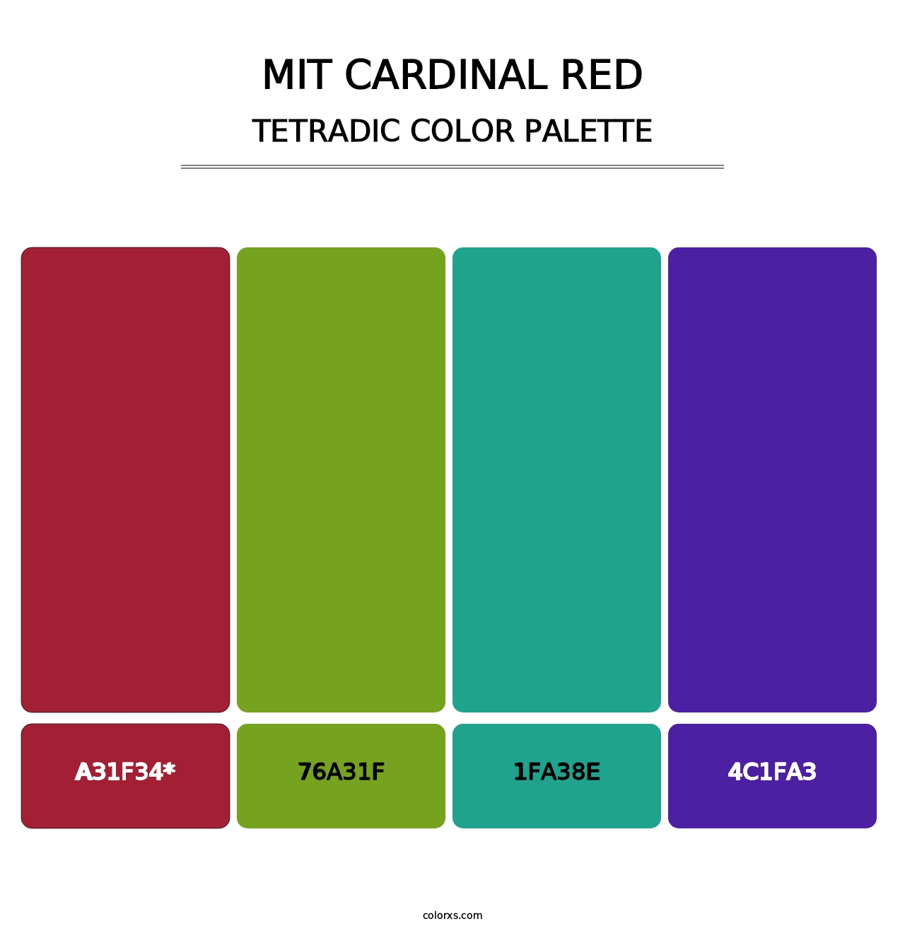 MIT Cardinal Red - Tetradic Color Palette