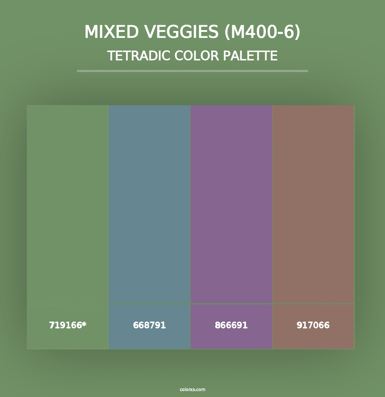 Mixed Veggies (M400-6) - Tetradic Color Palette