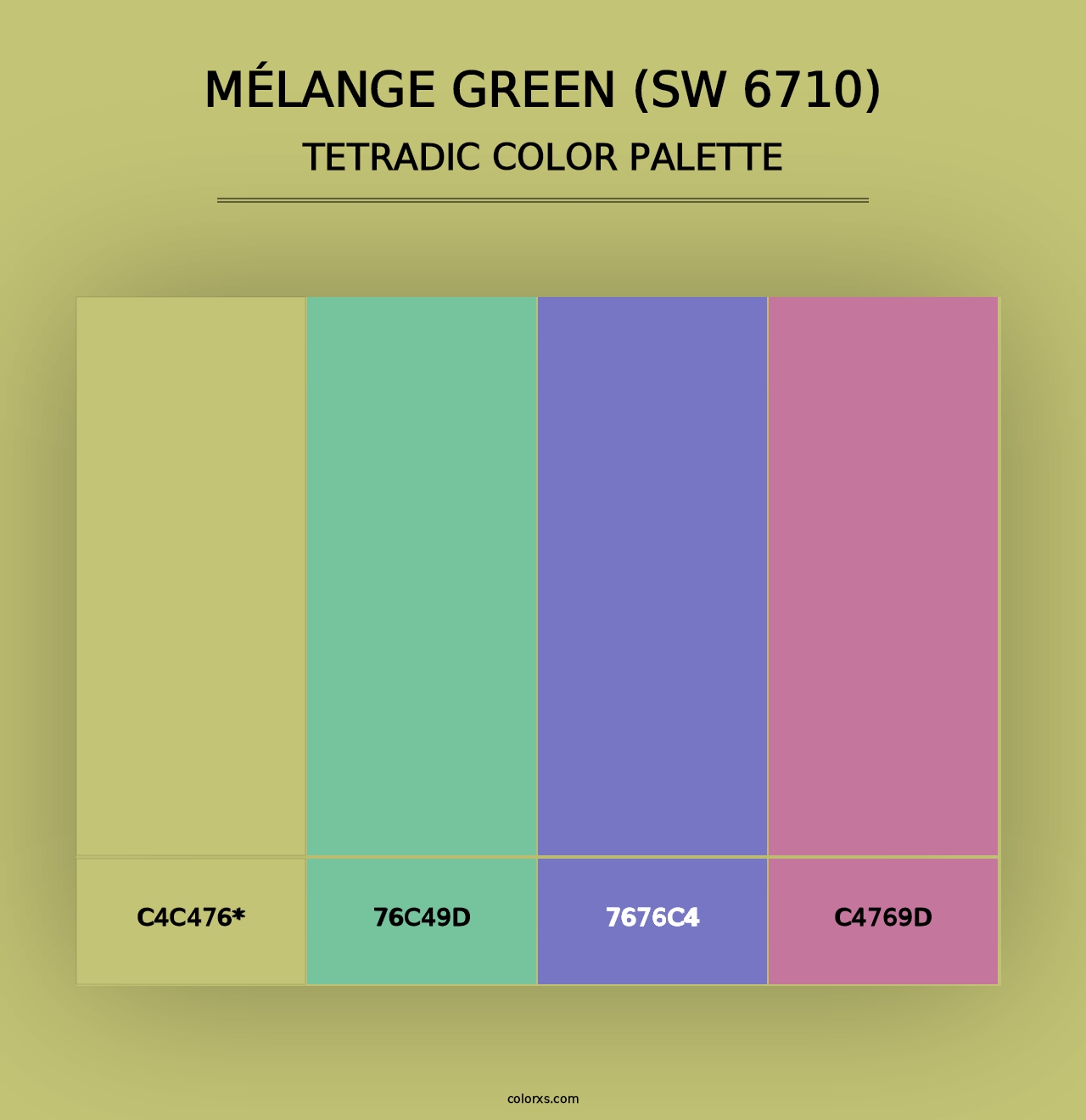 Mélange Green (SW 6710) - Tetradic Color Palette