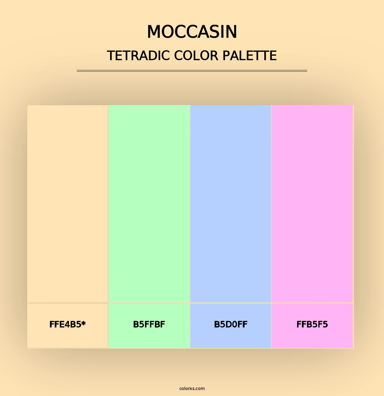 Moccasin - Tetradic Color Palette