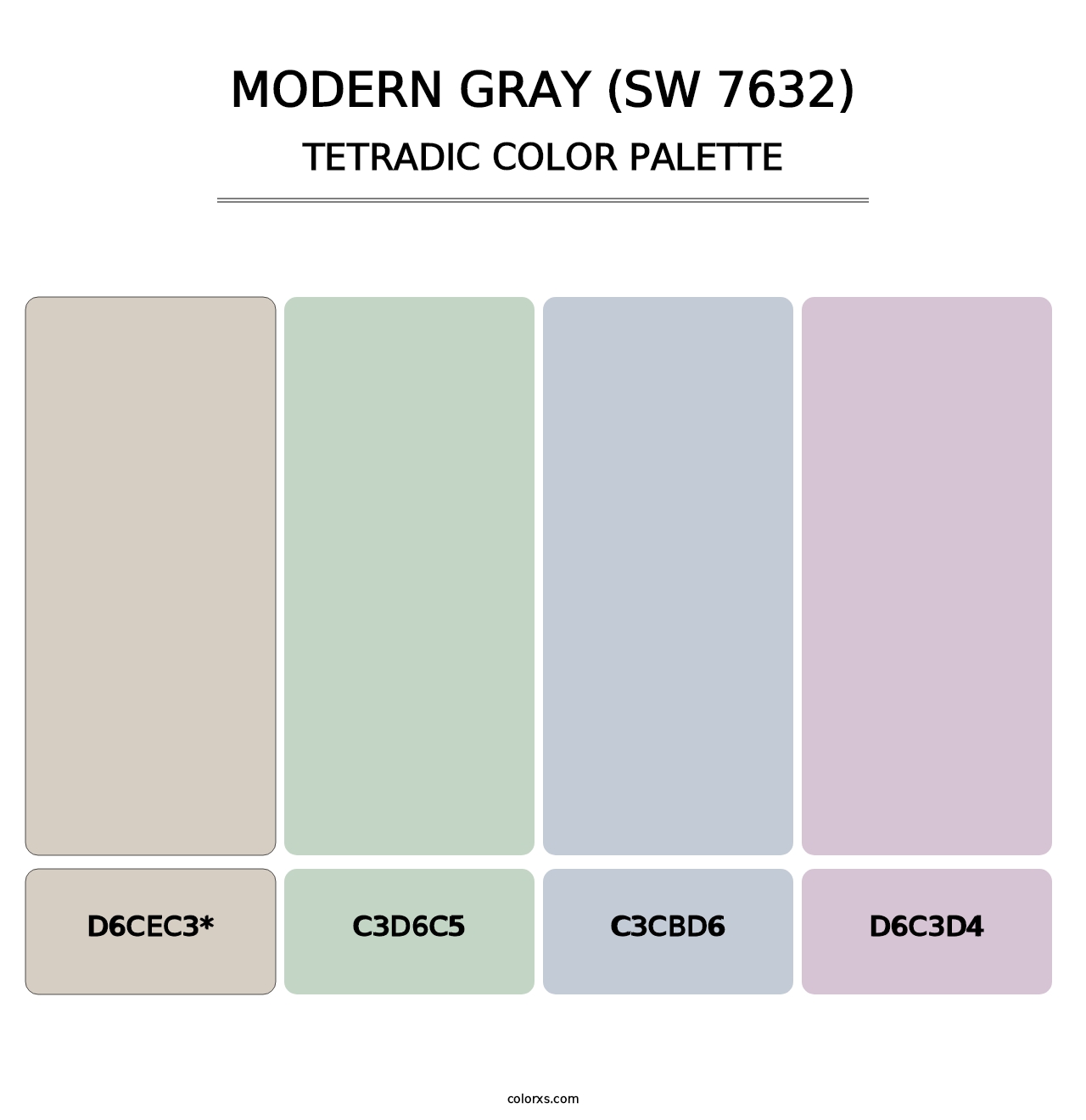 Modern Gray (SW 7632) - Tetradic Color Palette