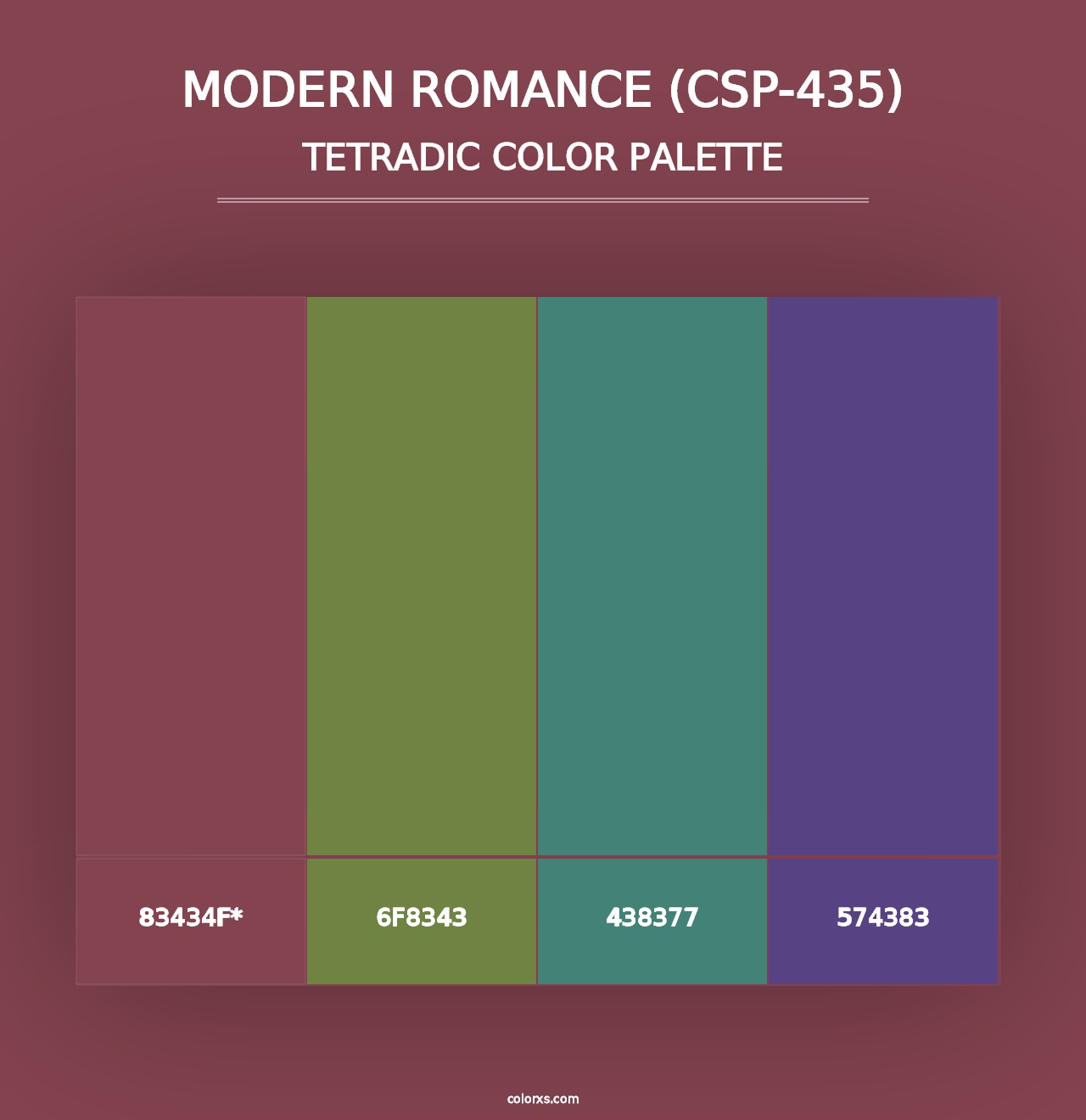 Modern Romance (CSP-435) - Tetradic Color Palette