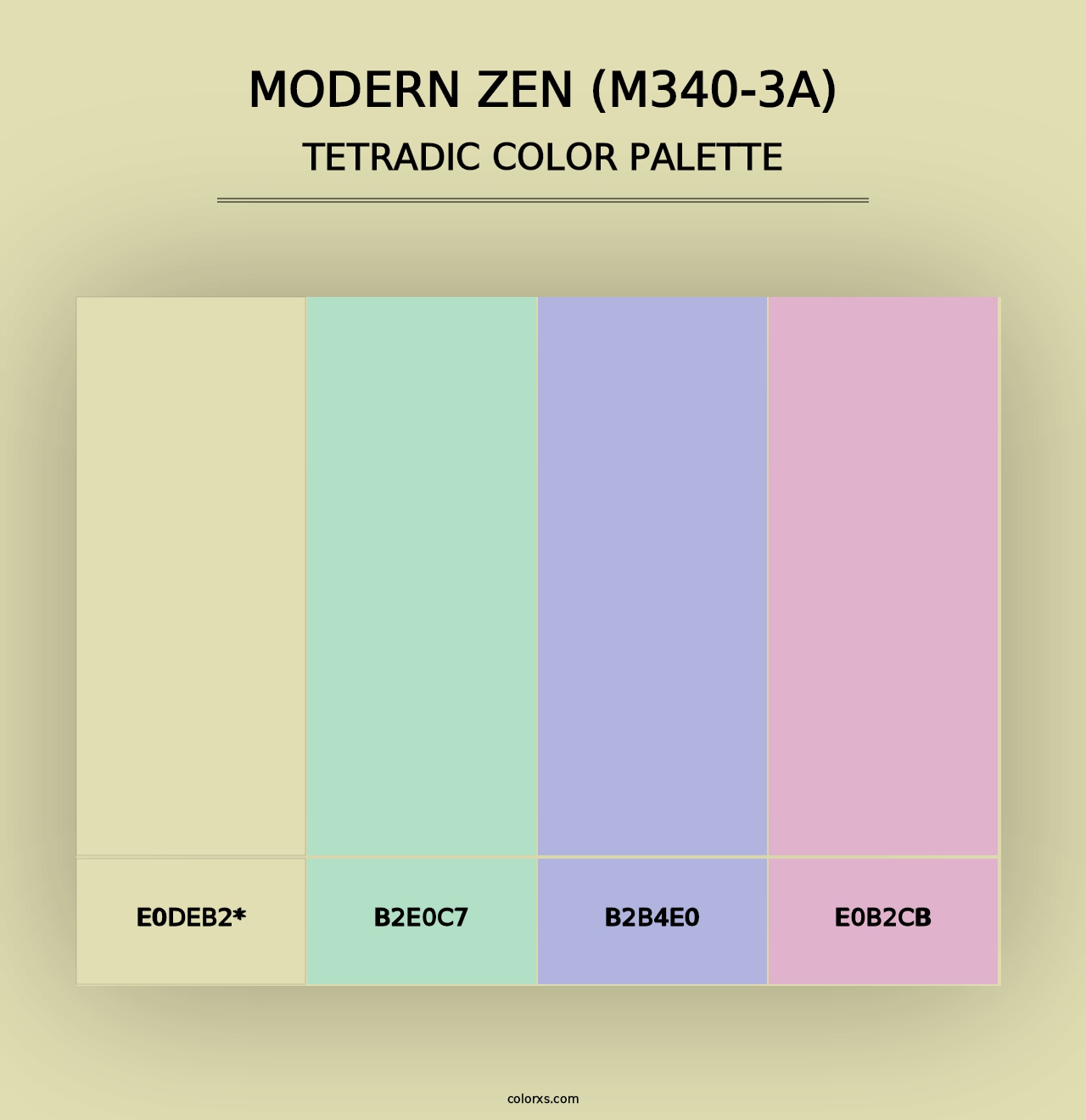 Modern Zen (M340-3A) - Tetradic Color Palette