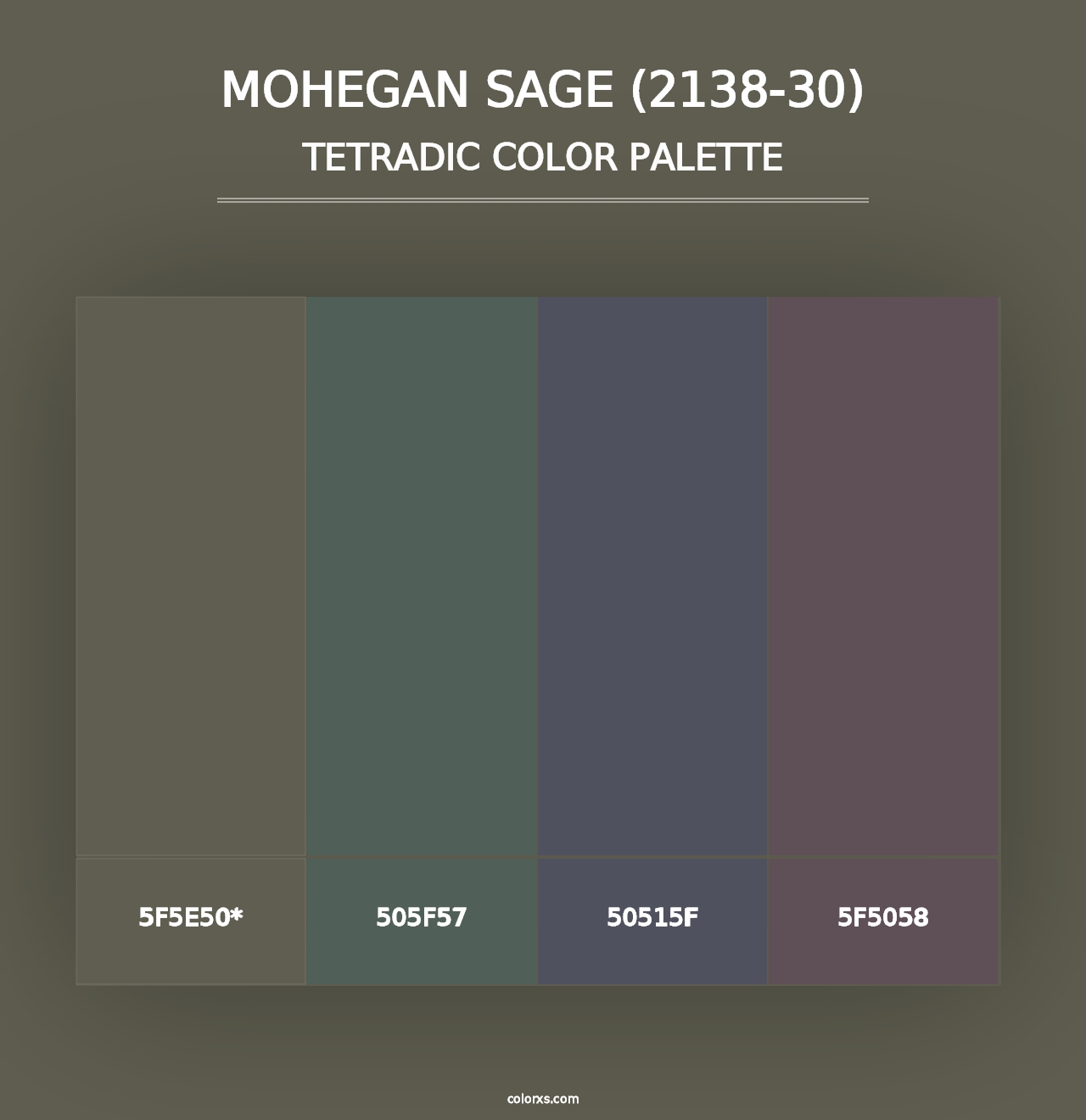 Mohegan Sage (2138-30) - Tetradic Color Palette