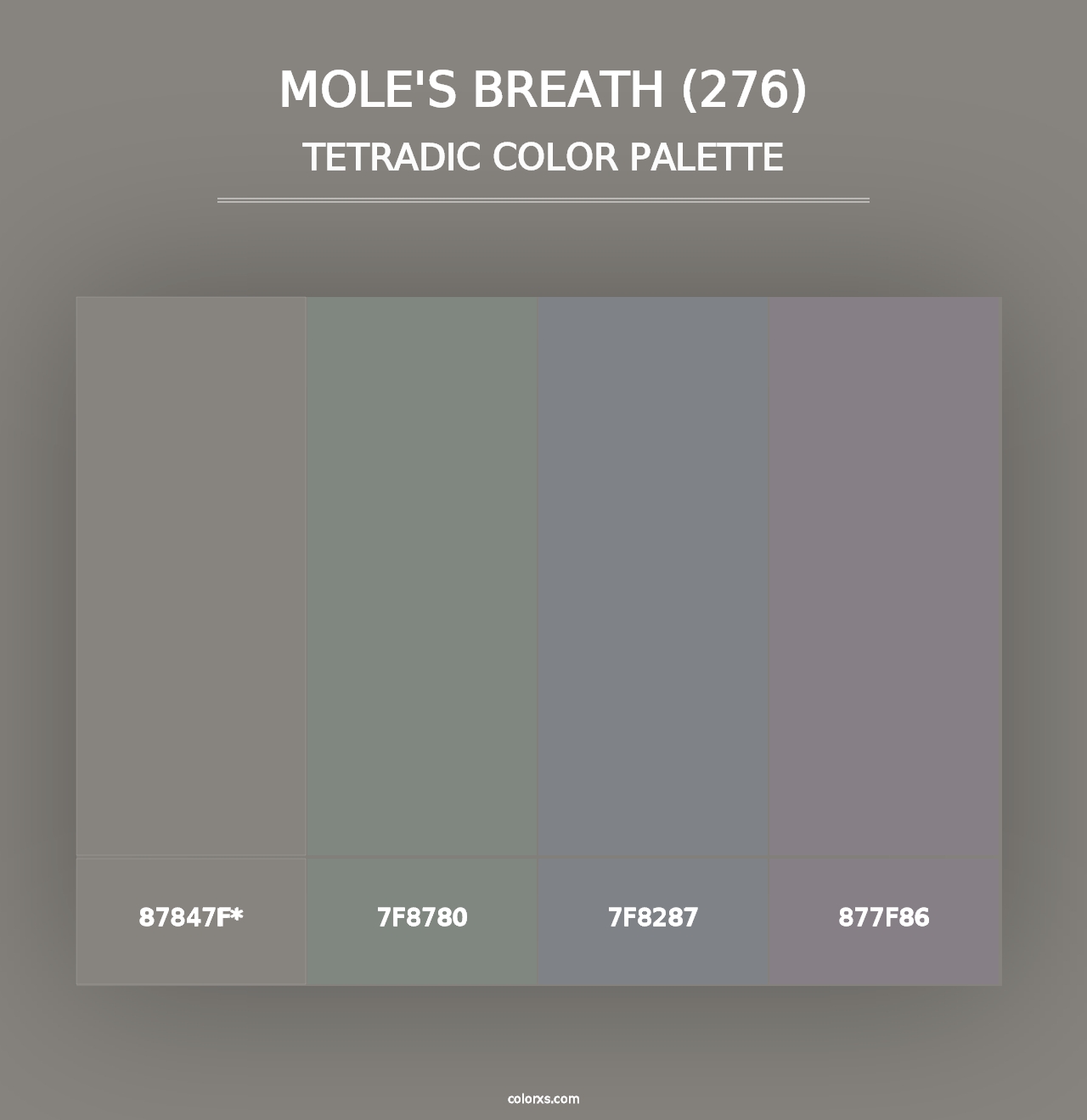 Mole's Breath (276) - Tetradic Color Palette