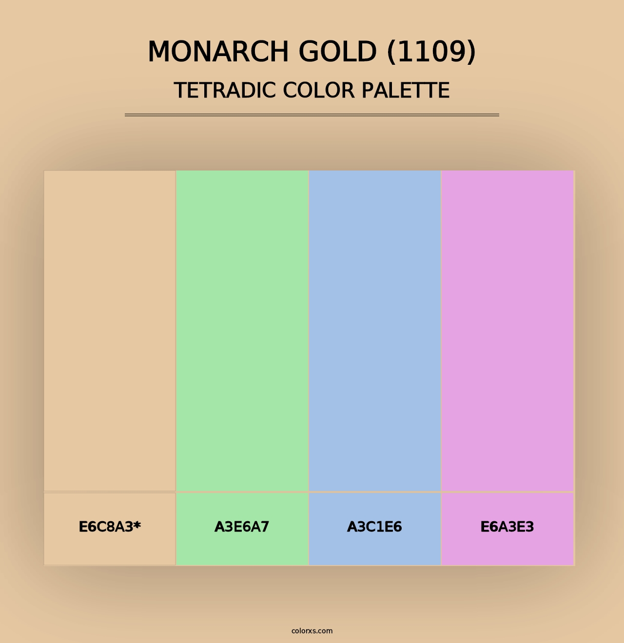 Monarch Gold (1109) - Tetradic Color Palette