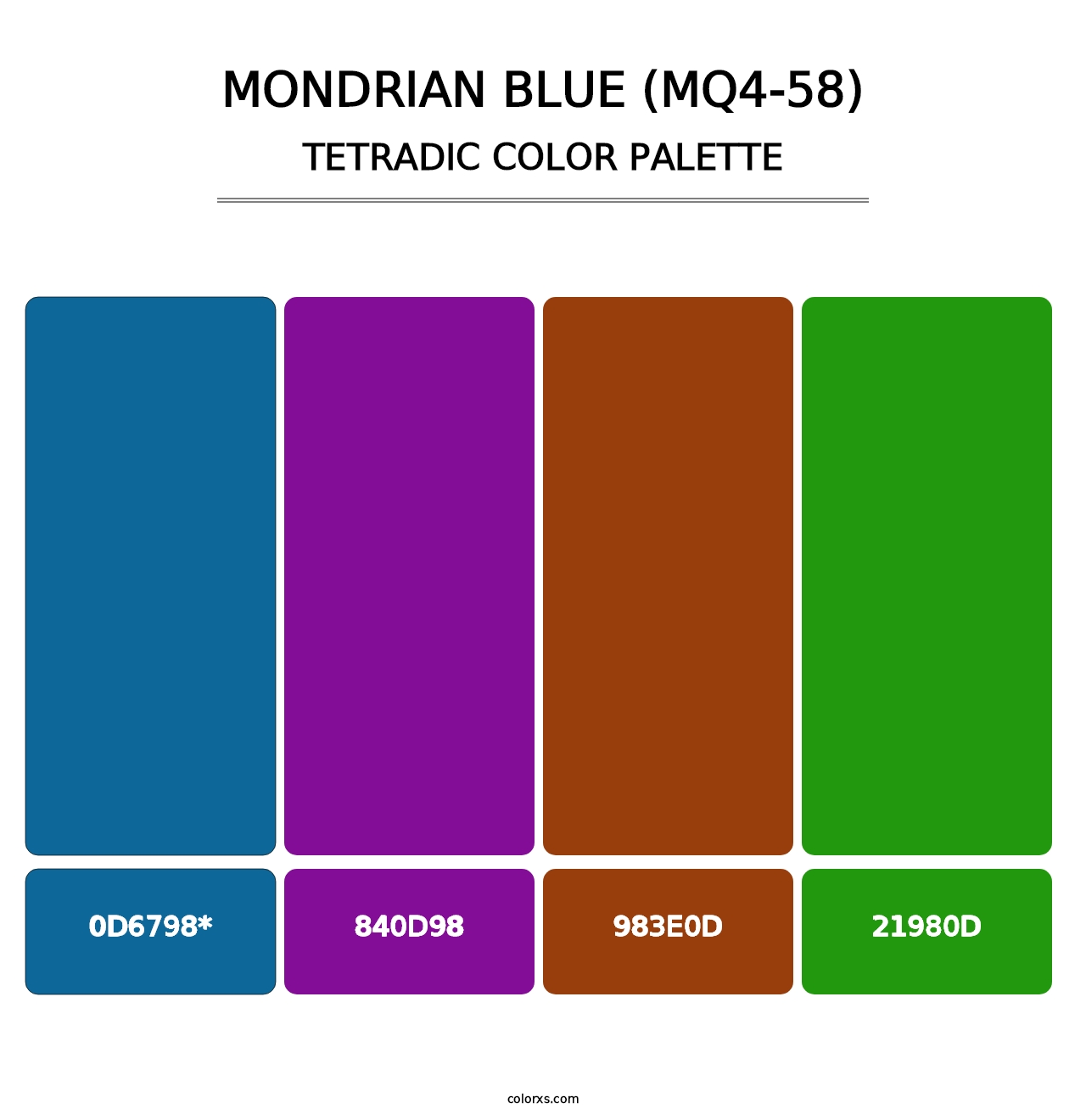 Mondrian Blue (MQ4-58) - Tetradic Color Palette