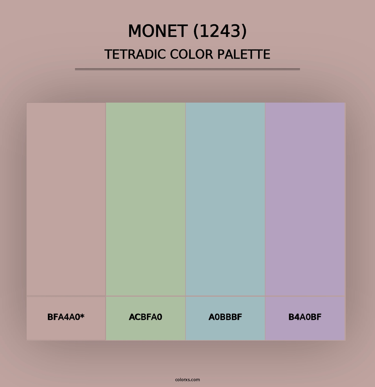 Monet (1243) - Tetradic Color Palette