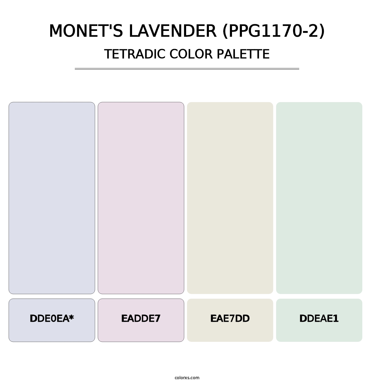 Monet's Lavender (PPG1170-2) - Tetradic Color Palette