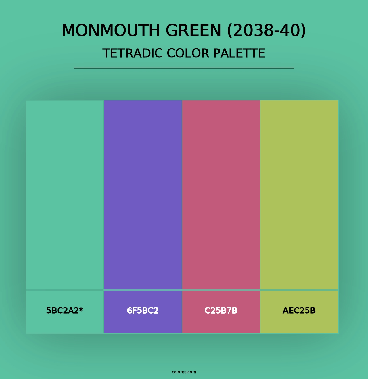 Monmouth Green (2038-40) - Tetradic Color Palette