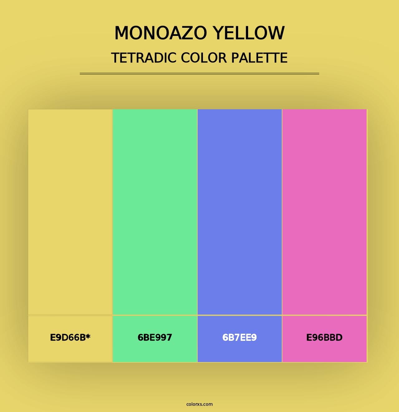 Monoazo Yellow - Tetradic Color Palette