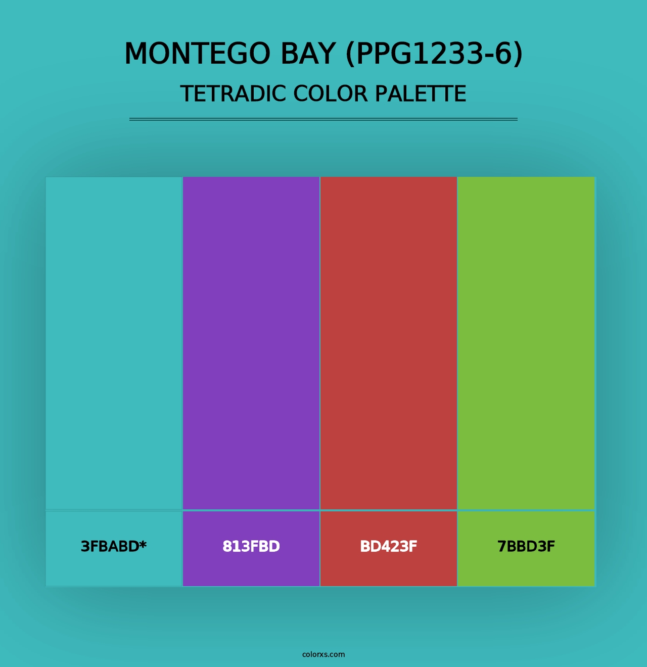 Montego Bay (PPG1233-6) - Tetradic Color Palette