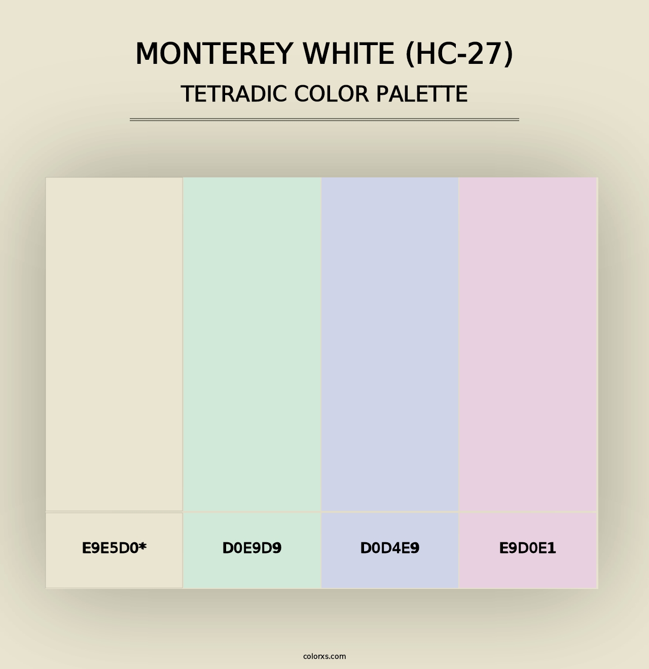 Monterey White (HC-27) - Tetradic Color Palette