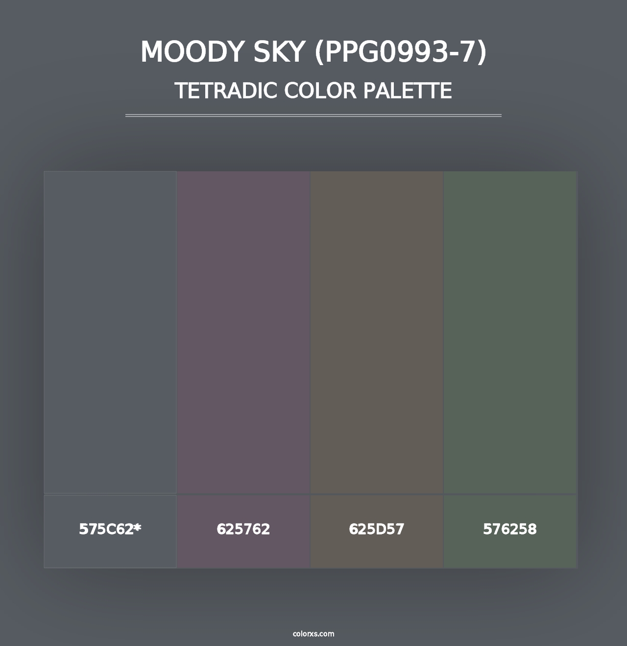 Moody Sky (PPG0993-7) - Tetradic Color Palette