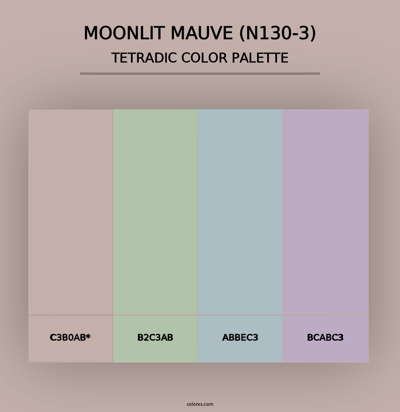 Moonlit Mauve (N130-3) - Tetradic Color Palette