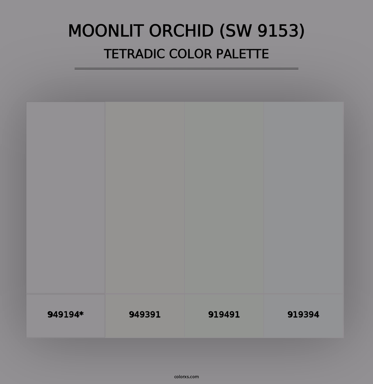 Moonlit Orchid (SW 9153) - Tetradic Color Palette