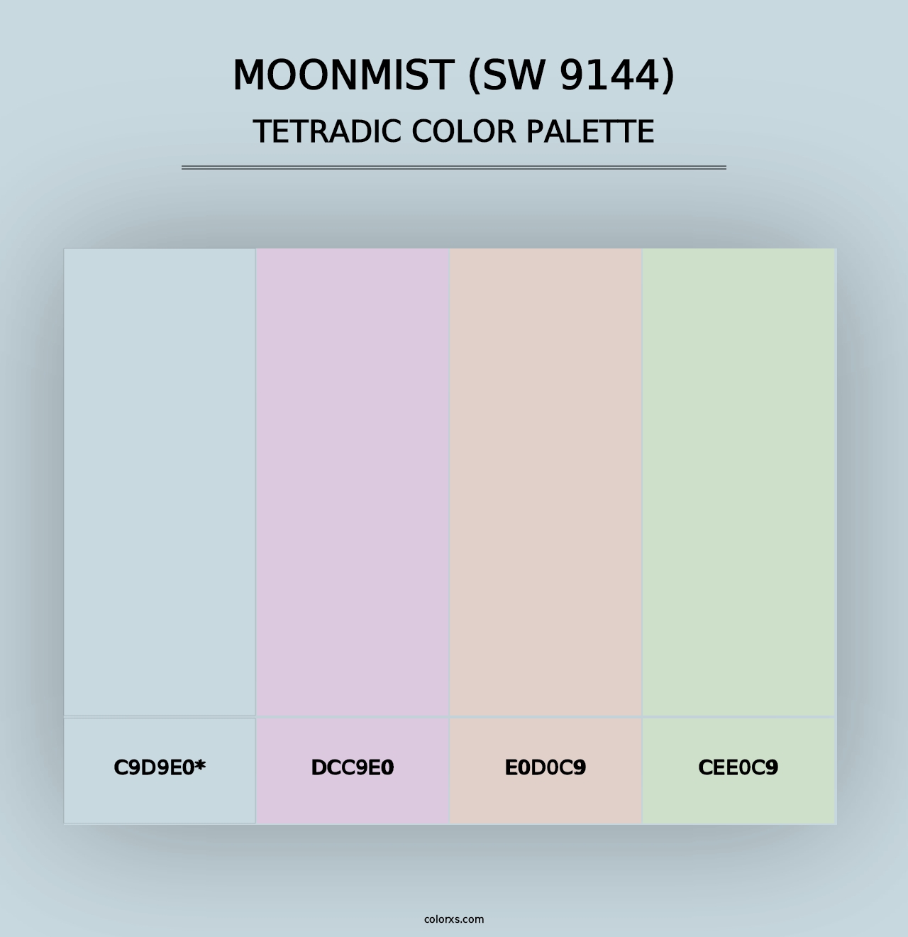 Moonmist (SW 9144) - Tetradic Color Palette