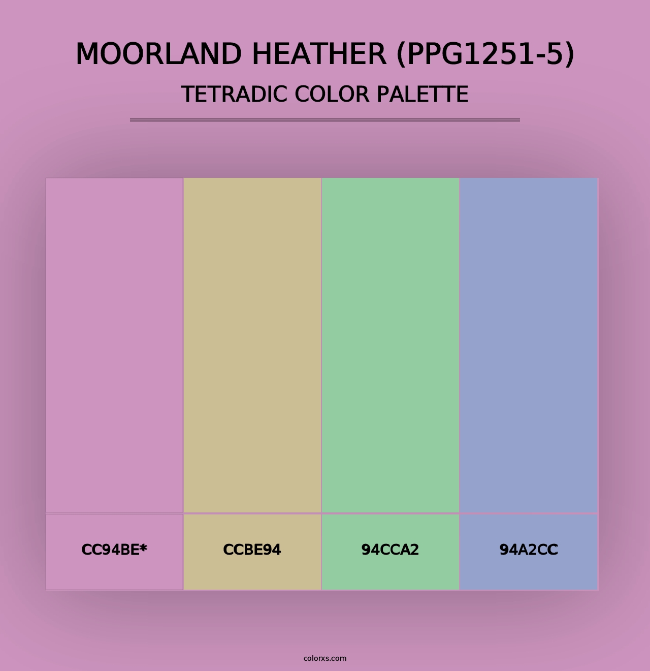 Moorland Heather (PPG1251-5) - Tetradic Color Palette