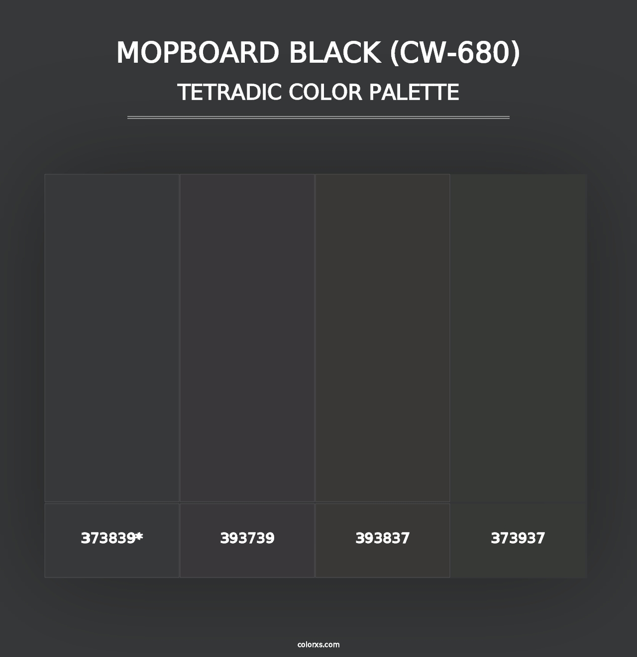 Mopboard Black (CW-680) - Tetradic Color Palette