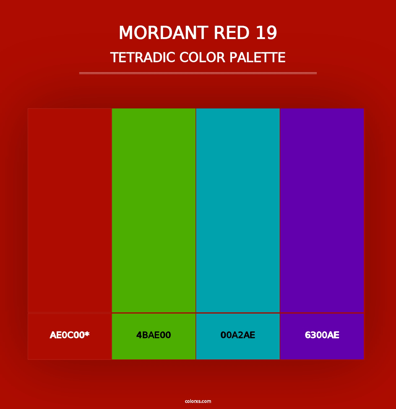 Mordant red 19 - Tetradic Color Palette