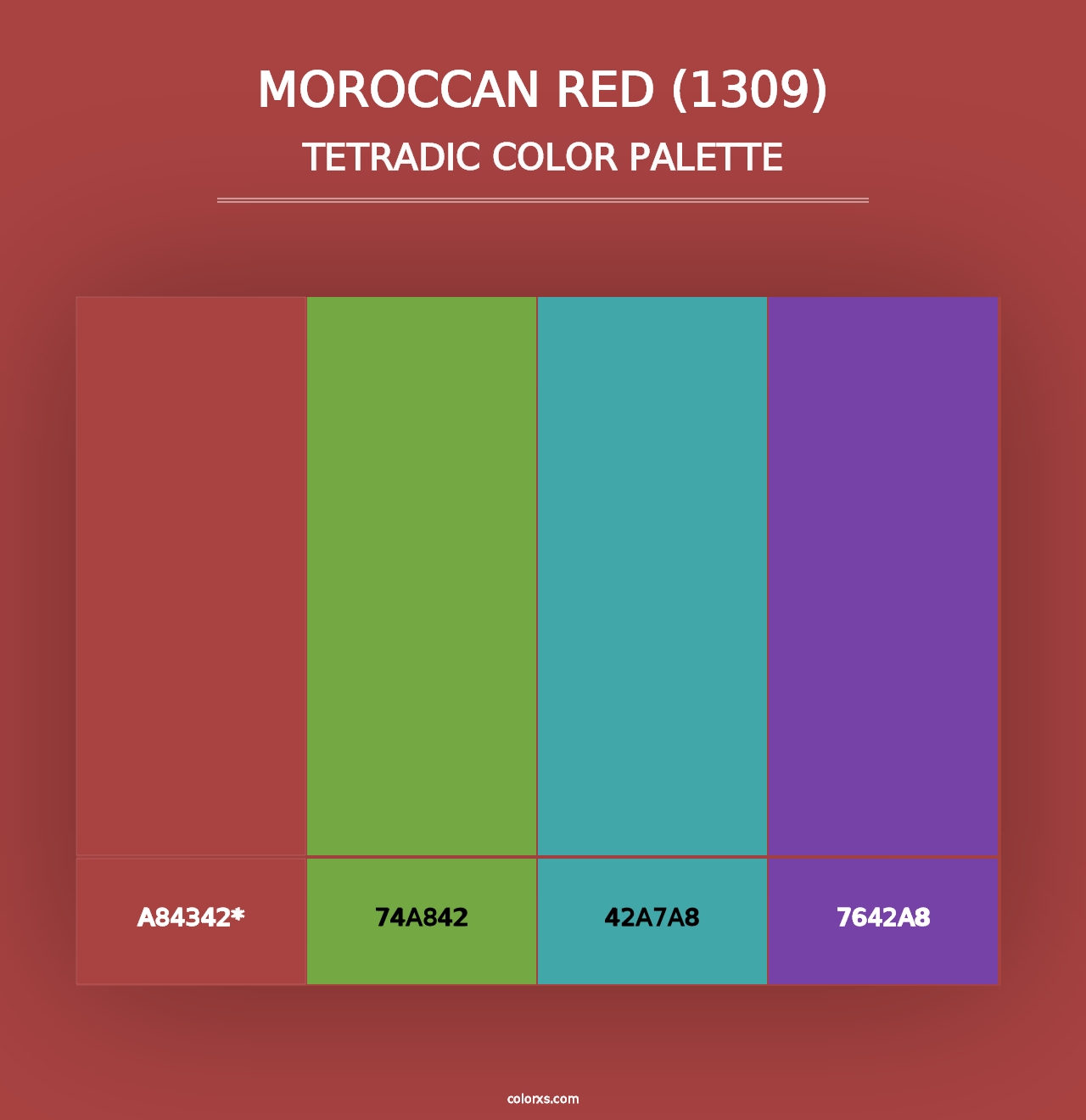 Moroccan Red (1309) - Tetradic Color Palette