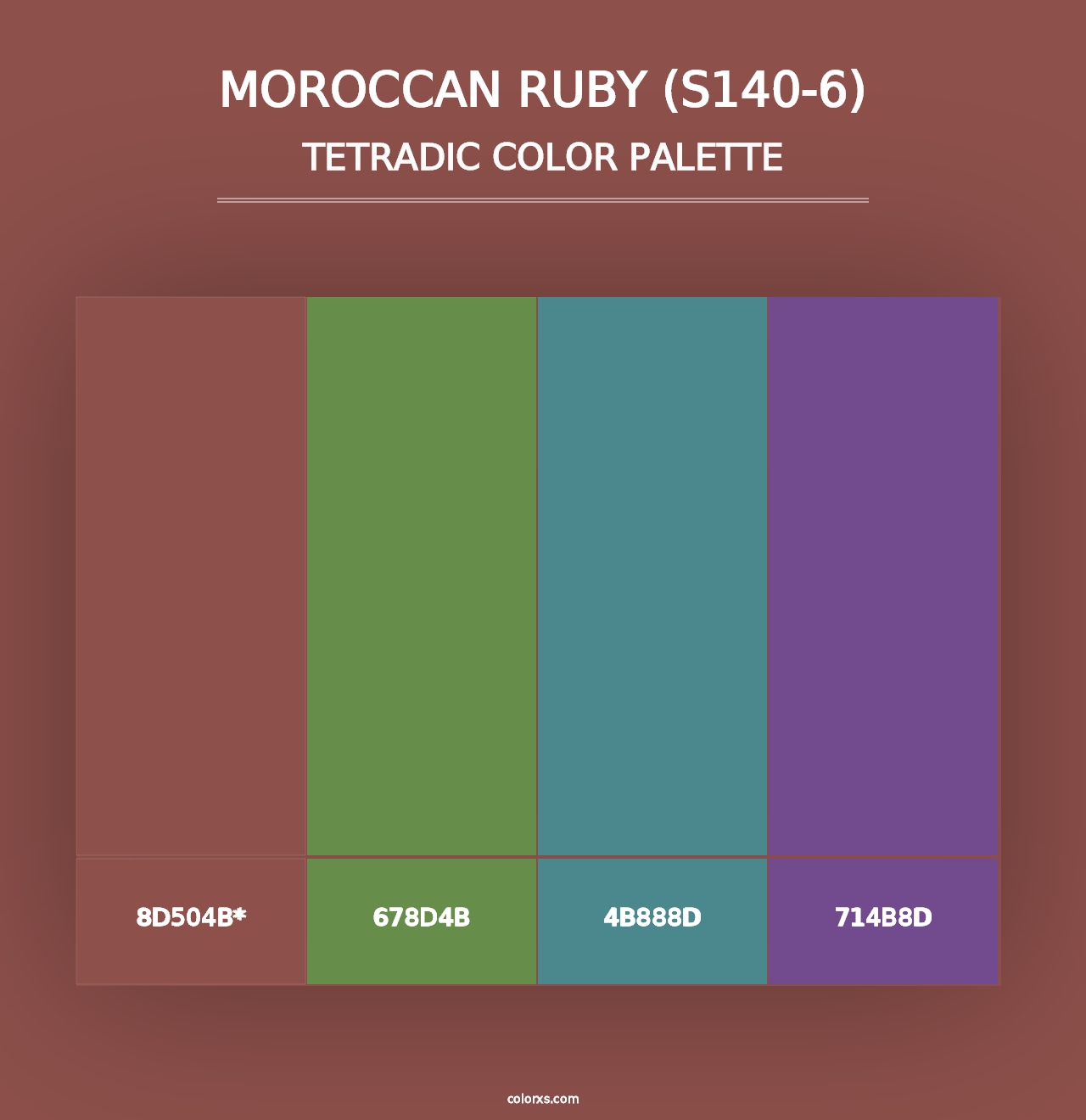 Moroccan Ruby (S140-6) - Tetradic Color Palette