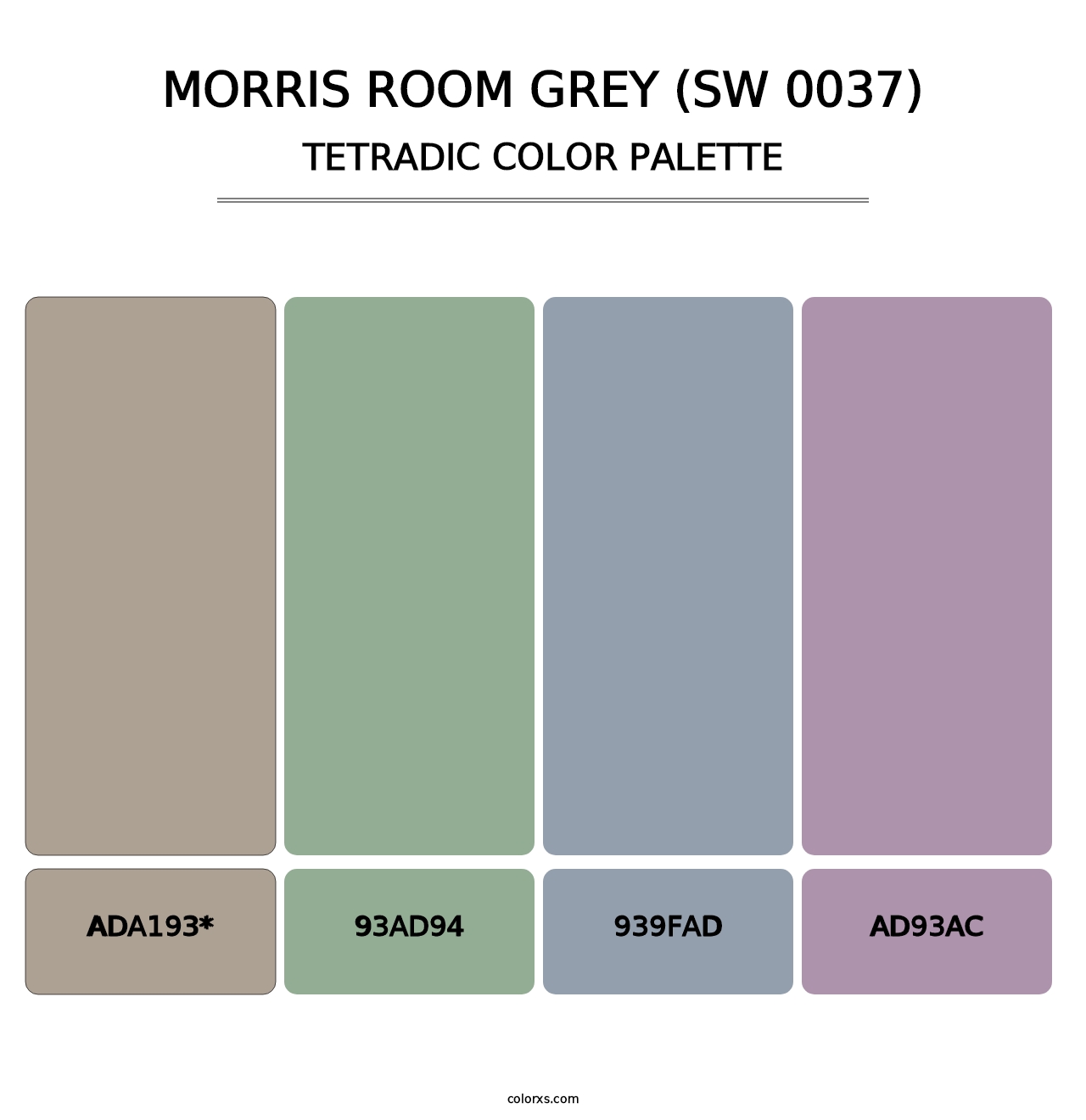 Morris Room Grey (SW 0037) - Tetradic Color Palette