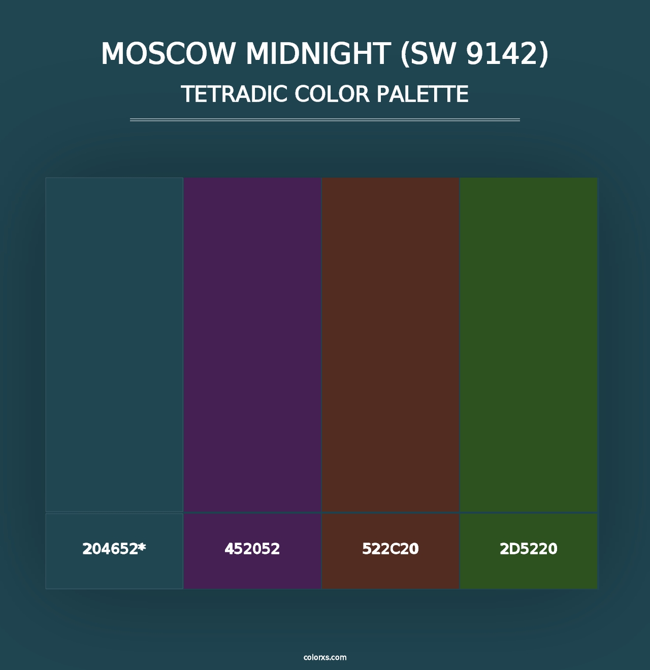 Moscow Midnight (SW 9142) - Tetradic Color Palette