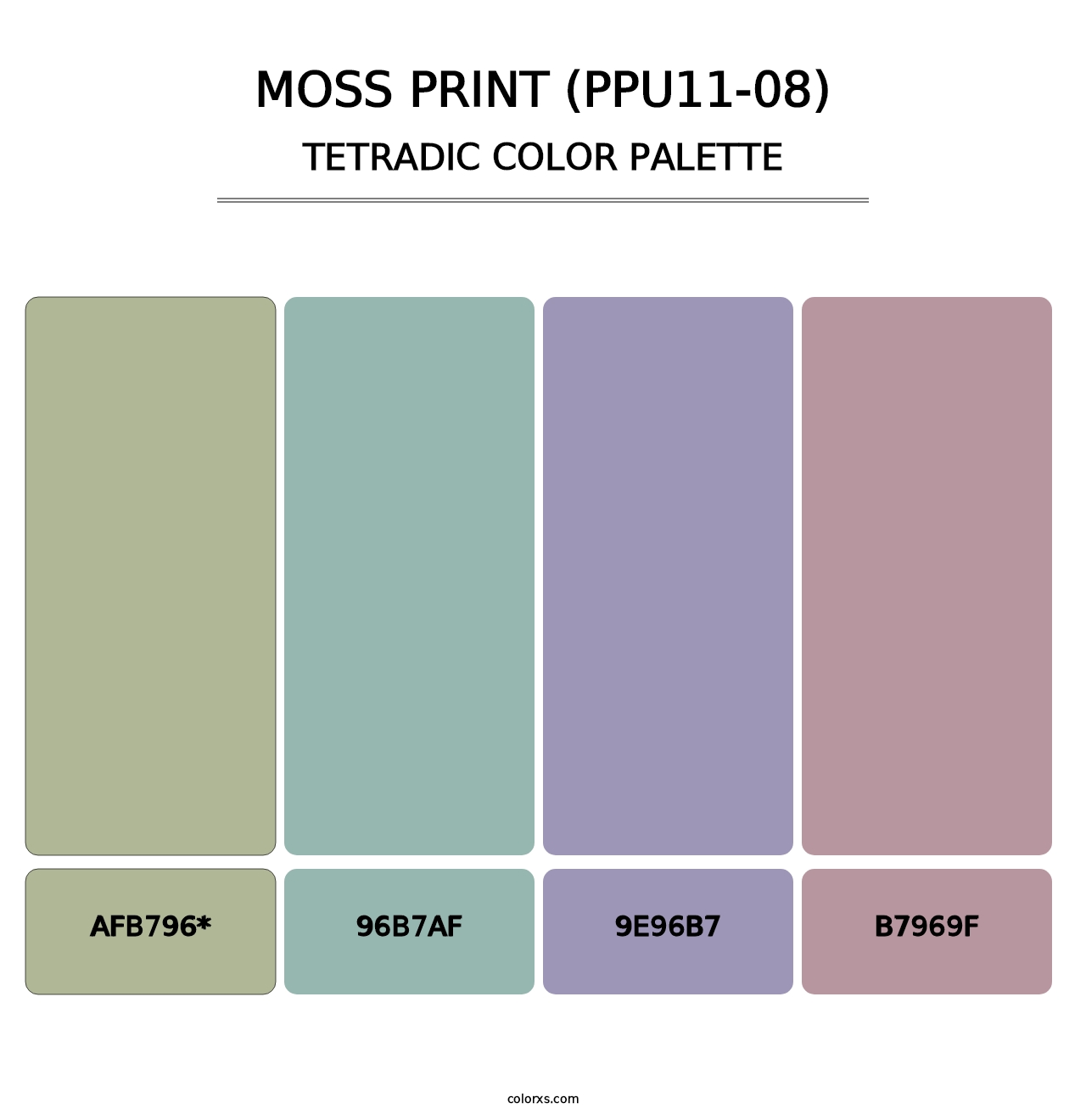 Moss Print (PPU11-08) - Tetradic Color Palette