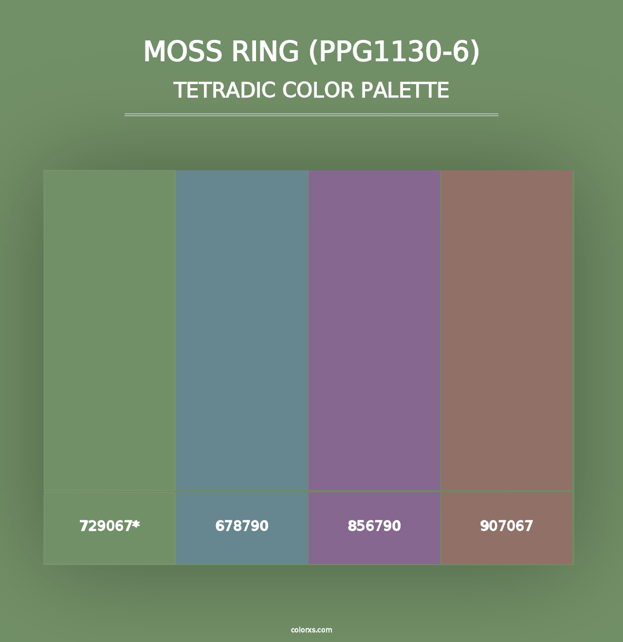 Moss Ring (PPG1130-6) - Tetradic Color Palette