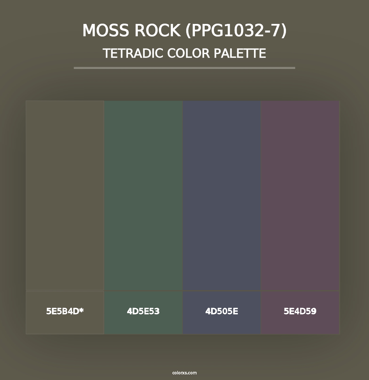 Moss Rock (PPG1032-7) - Tetradic Color Palette