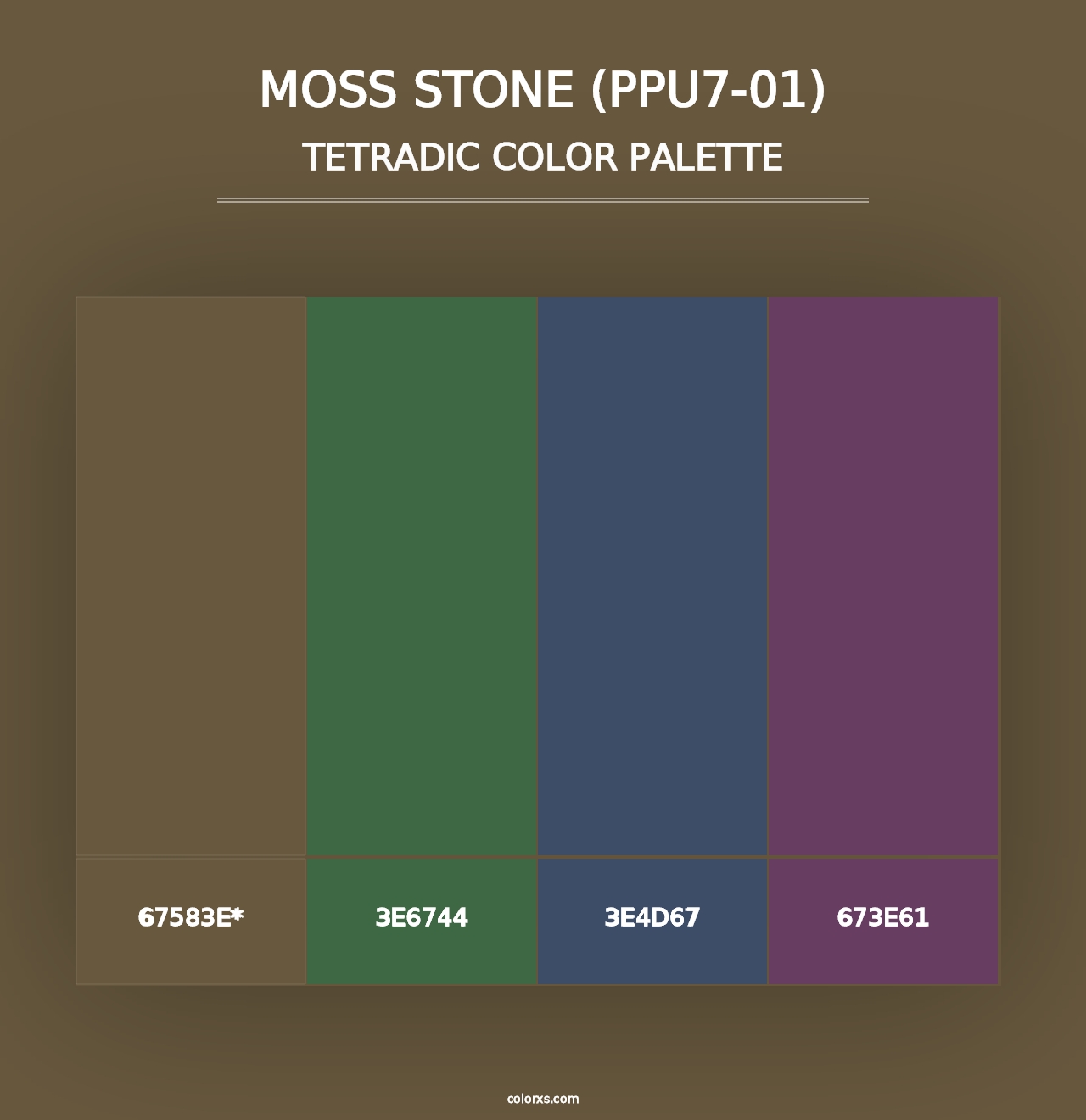 Moss Stone (PPU7-01) - Tetradic Color Palette