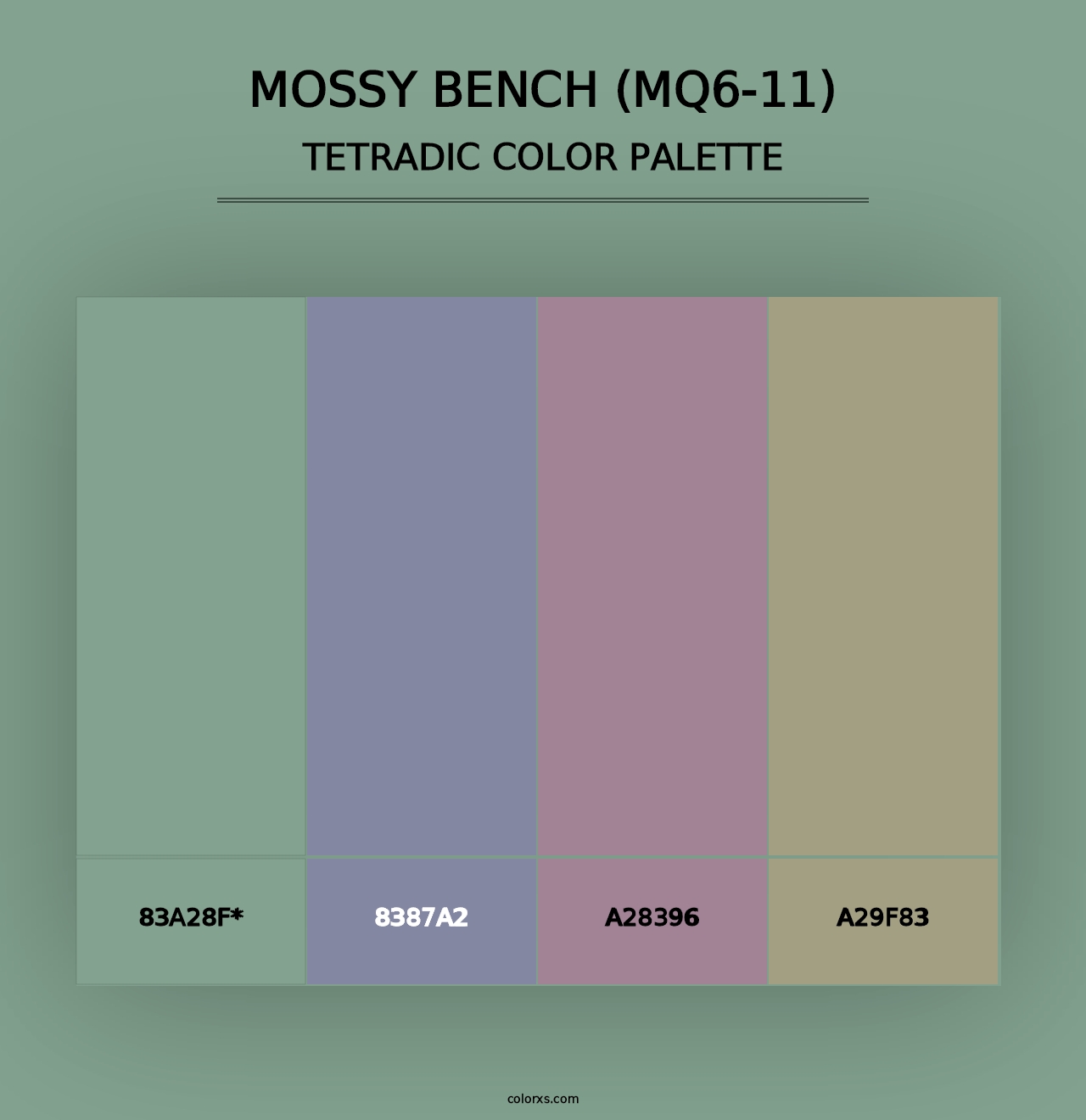 Mossy Bench (MQ6-11) - Tetradic Color Palette