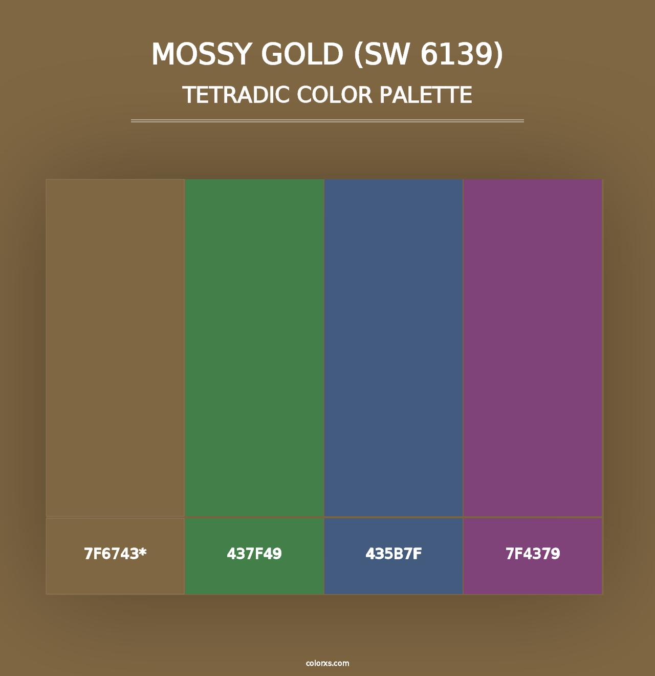 Mossy Gold (SW 6139) - Tetradic Color Palette