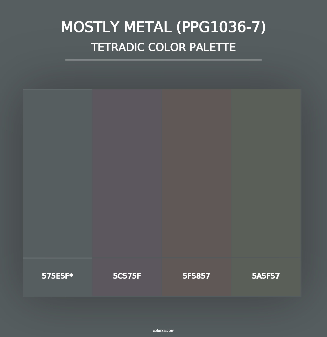 Mostly Metal (PPG1036-7) - Tetradic Color Palette