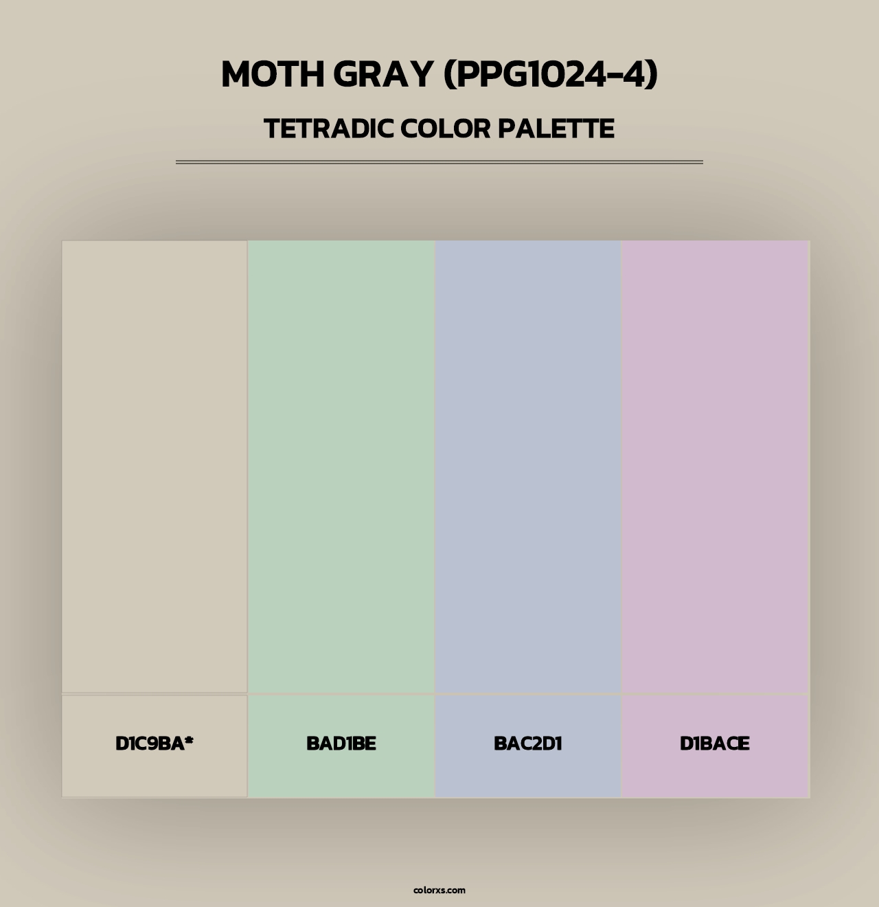 Moth Gray (PPG1024-4) - Tetradic Color Palette