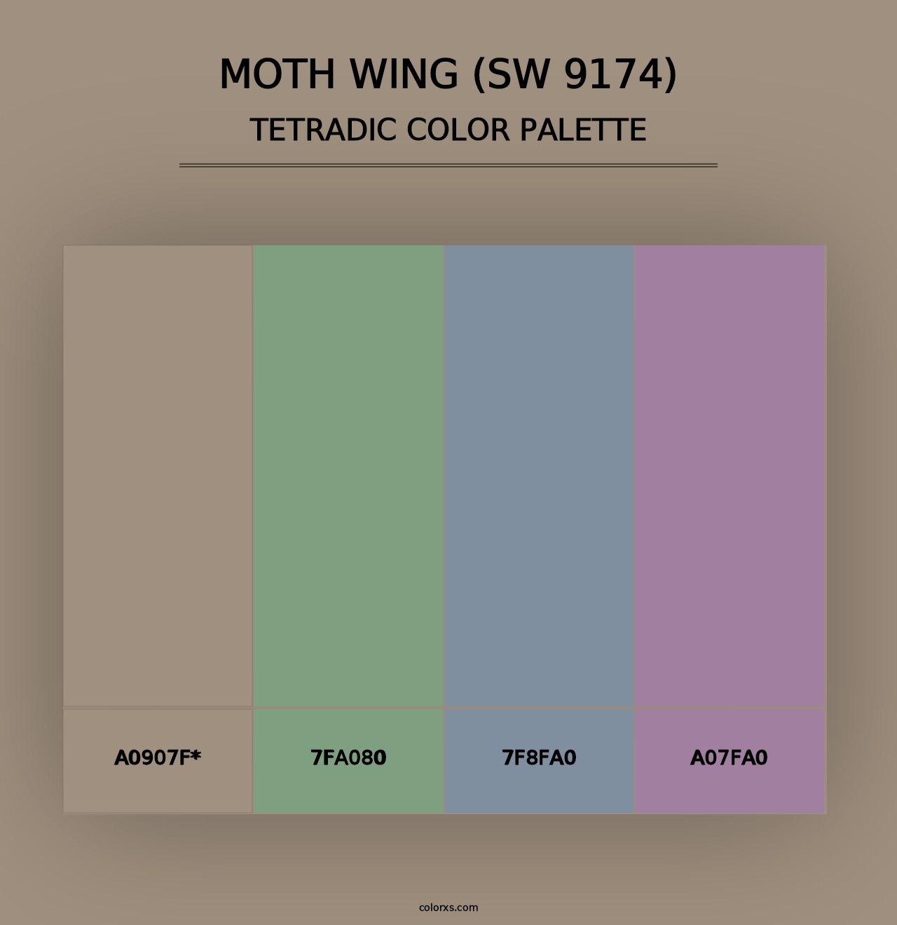 Moth Wing (SW 9174) - Tetradic Color Palette